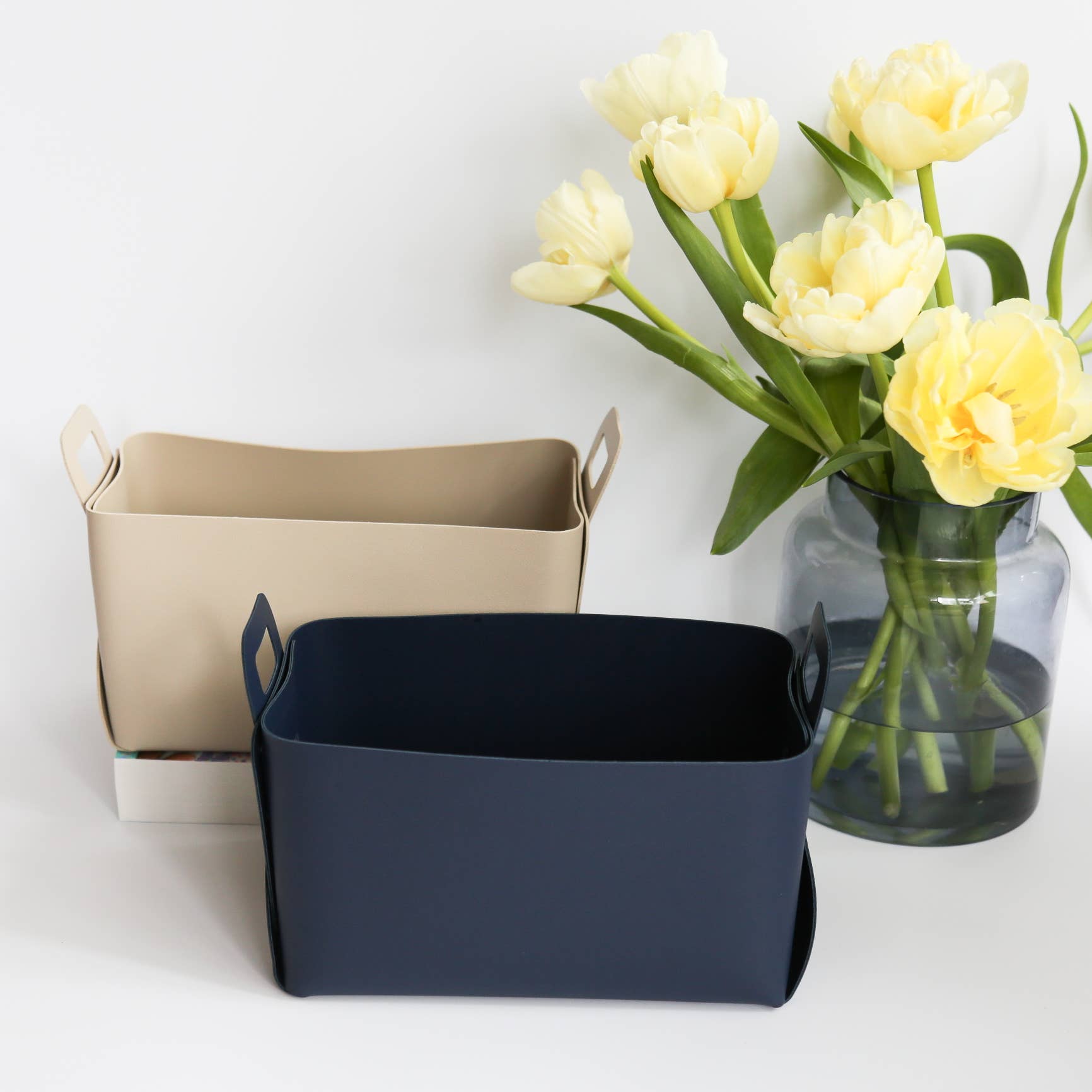 Vegan Leather Storage Basket Gift Box, Medium - HER Home Design Boutique